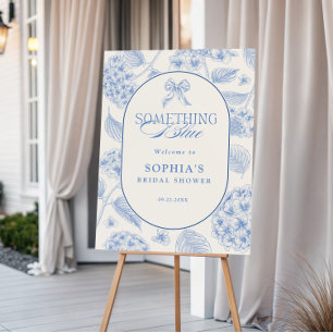 Something Blue Vintage Blue Bridal Shower Welcome Foam Board