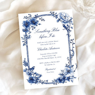 Something Blue Vintage Floral Bridal Shower Invitation
