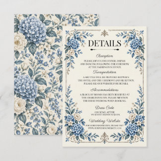 Something Blue Vintage Heirloom Wedding Details  Enclosure Card
