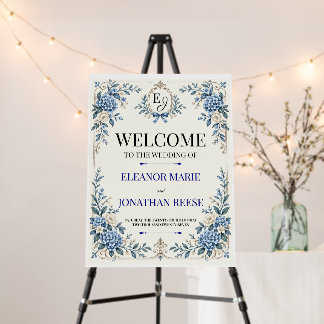 Something Blue Vintage Heirloom Wedding Welcome Foam Board