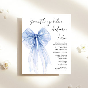 Something Blue Watercolor Bow Bridal Shower Invite