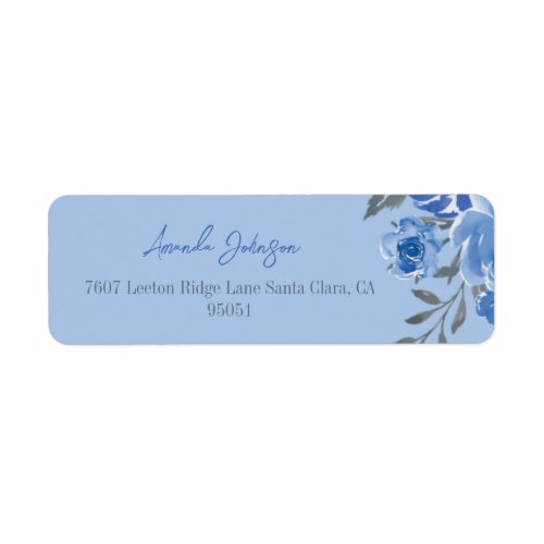 Something Blue Watercolor Floral Bridal Shower Label