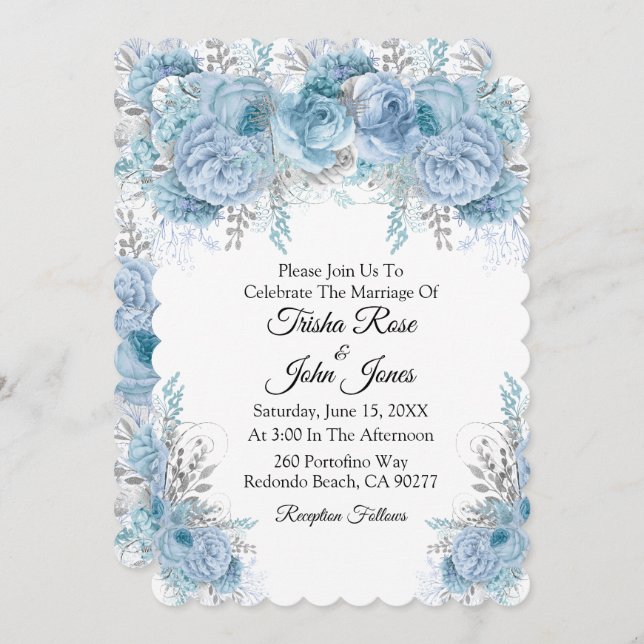 Something Blue Wedding Collection Invitation (Front/Back)