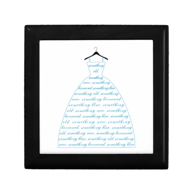something blue, wedding dress, bridal gown jewelry box (Front)