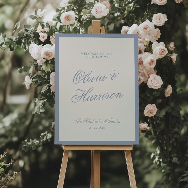 Something Blue Wedding Dusty Blue Welcome Sign (Creator Uploaded)