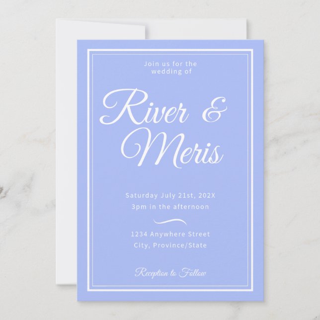 Something Blue Wedding Invitation (Front)