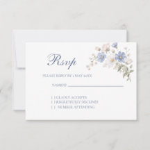 Something Blue Wedding RSVP card