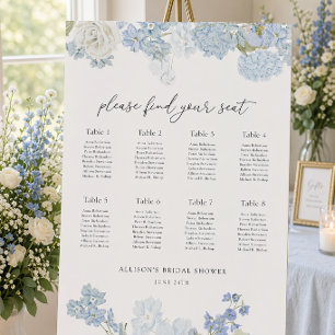 Something Blue Wedding Shower Seating Chart Foam Board