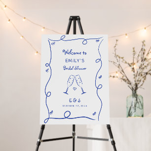 Something Blue Whimsical Bridal Shower Welcome Foam Board