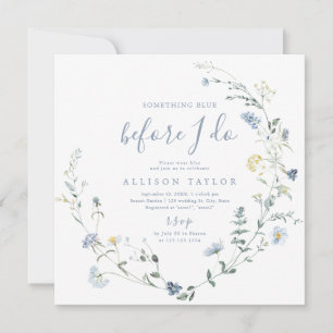 Something Blue Wildflower Boho Bridal Shower Invitation