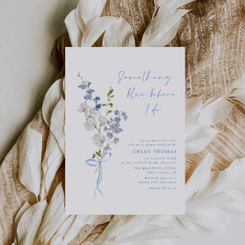 Something Blue Wildflower Bouquet Bridal Shower Invitation by MoonDaisyStudio at Zazzle