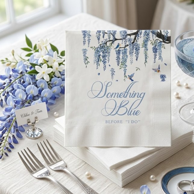 Something Blue Wildflower Bouquet Bridal Shower  Napkins (Creator Uploaded)