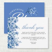 Something Blue Wildflower Bridal Shower Flat Thank