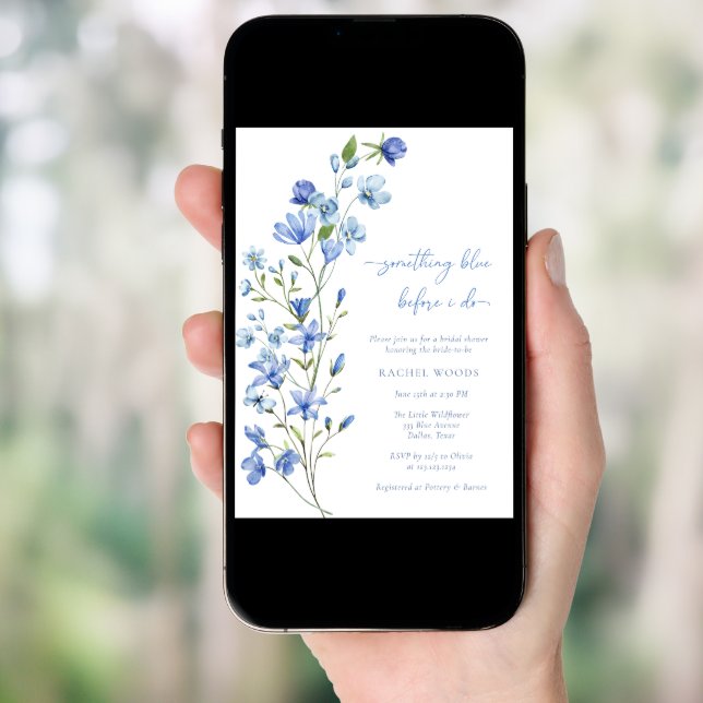 Something Blue Wildflower Bridal Shower Invitation (Front Digital)