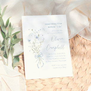 Something Blue Wildflower Bridal Shower Invitation
