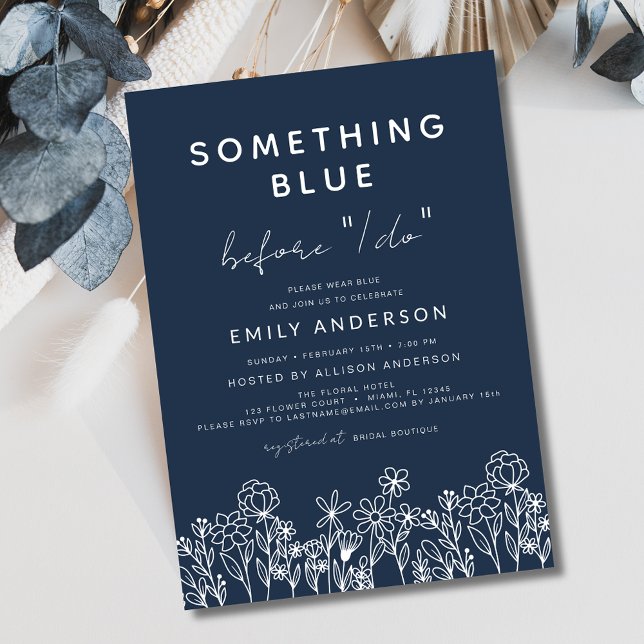 Something Blue Wildflower Bridal Shower Invitation (Creator Uploaded)