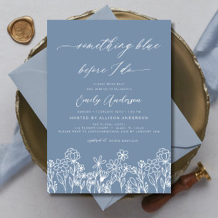 Something Blue Wildflower Bridal Shower Invitation