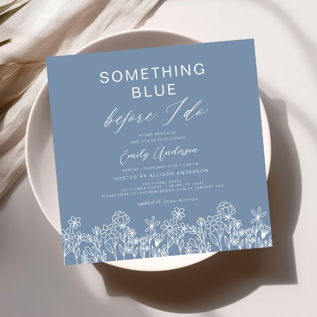 Something Blue Wildflower Bridal Shower Invitation (Creator Uploaded)