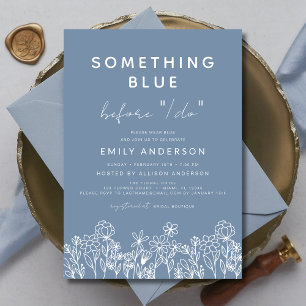 Something Blue Wildflower Bridal Shower Invitation