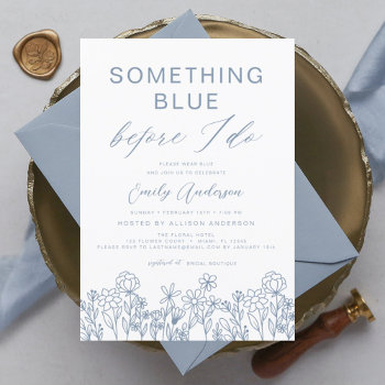 Something Blue Wildflower Bridal Shower Invitation by Hot_Foil_Creations at Zazzle