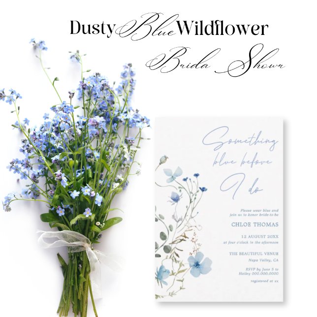Something Blue Wildflower Bridal Shower Invitation (Creator Uploaded)