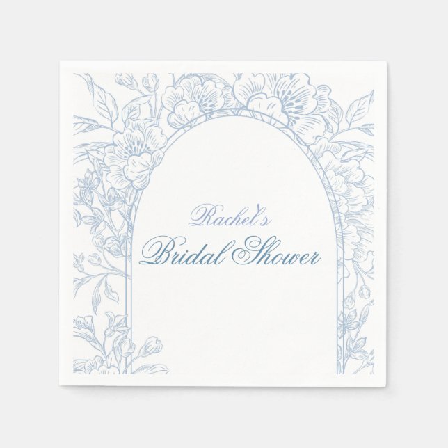 Something Blue Wildflower Bridal Shower Invitation Napkins (Front)