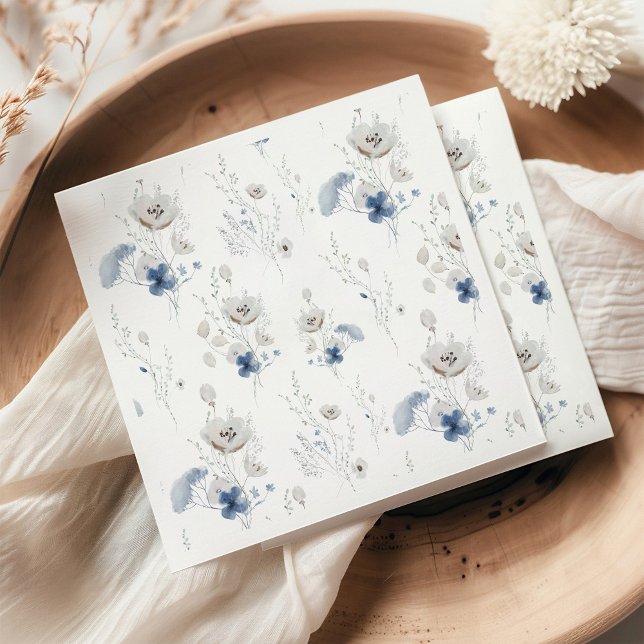 Something Blue Wildflower Bridal Shower Napkins (Creator Uploaded)