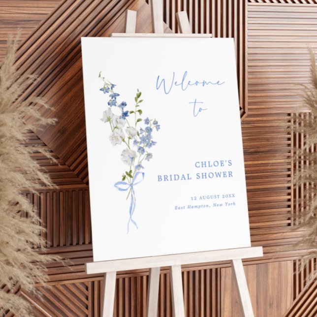 Something Blue Wildflower Bridal Shower Welcome Foam Board (Creator Uploaded)
