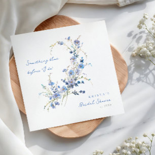 Something Blue Wildflowers Bridal Shower Napkins