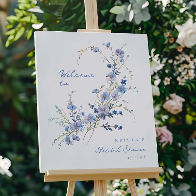 Something Blue Wildflowers Bridal Shower Welcome Foam Board (Creator Uploaded)