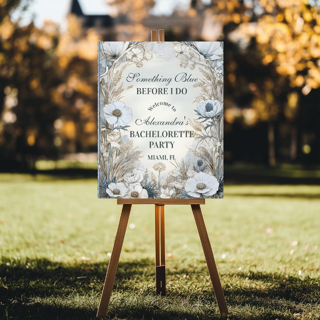 Something Blue Winter Floral Bachelorette Foam Board (Creator Uploaded)