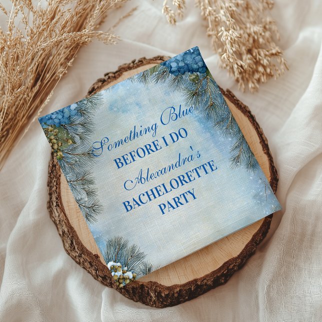 Something Blue Winter Floral Bachelorette Party Napkins (Creator Uploaded)