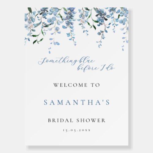 Something Blue Wisteria Bridal Shower Welcome Sign