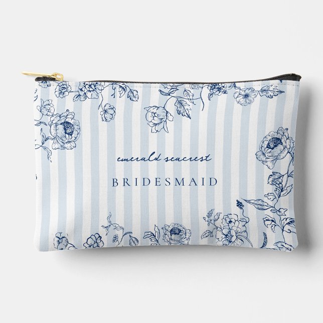 Something Blue Zipper Makeup Bag Bridal Party Gift (Creator Uploaded)