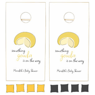 Something Gouda On Way Cheese Wheel Baby Shower Cornhole Set