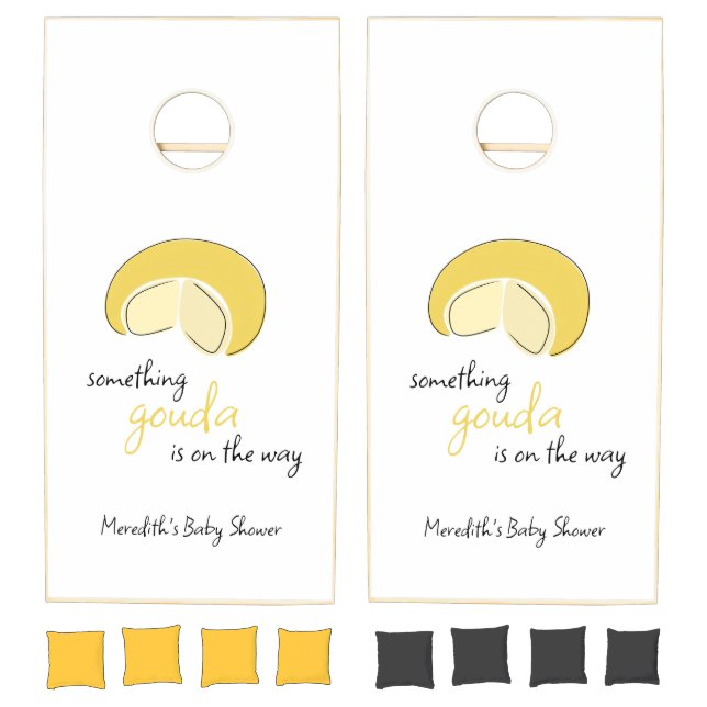 Something Gouda On Way Cheese Wheel Baby Shower Cornhole Set (Set)