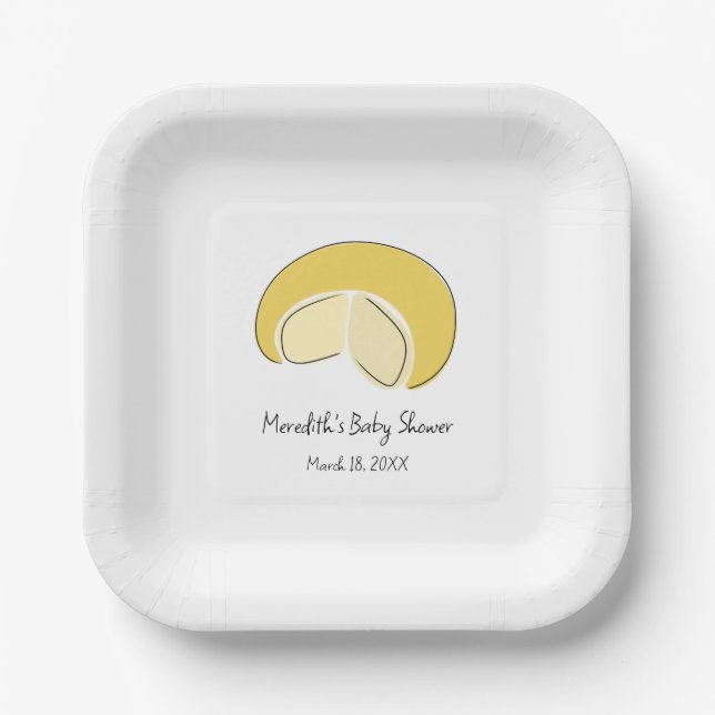 Something Gouda On Way Cheese Wheel Baby Shower Paper Plates (Front)