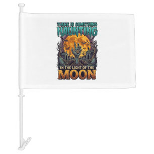 Something Haunting Moon Halloween Zombie Hand Grav Car Flag