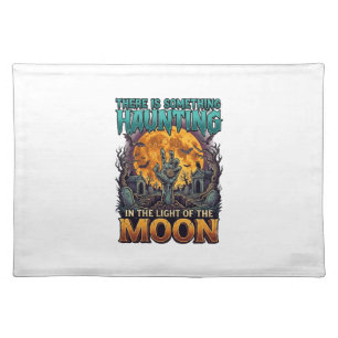 Something Haunting Moon Halloween Zombie Hand Grav Cloth Placemat