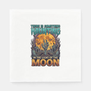 Something Haunting Moon Halloween Zombie Hand Grav Napkins