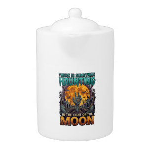 Something Haunting Moon Halloween Zombie Hand Grav Teapot