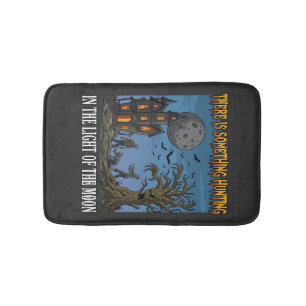 Something Hunting Light Moon Halloween Haunted Zom Bath Mat