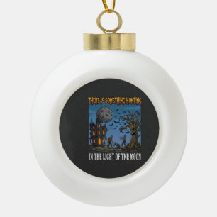Something Hunting Light Moon Halloween Haunted Zom Ceramic Ball Christmas Ornament