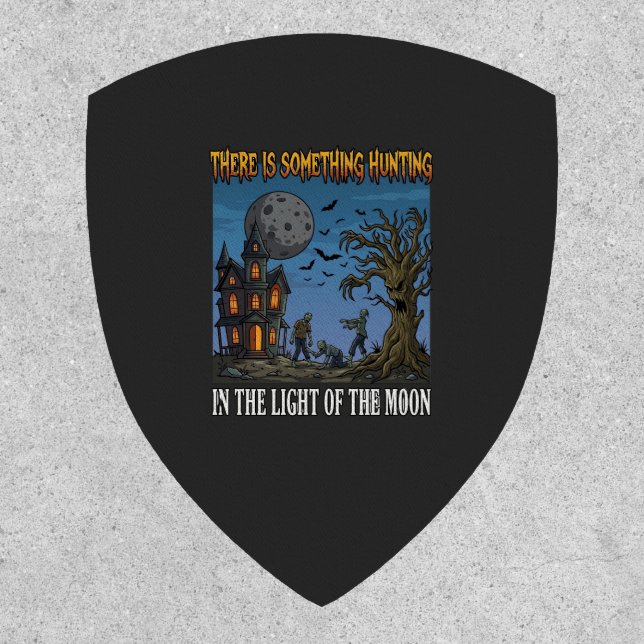 Something Hunting Light Moon Halloween Haunted Zom Patch (Front)