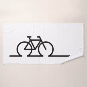 Something line drawing. E-bike race and MTB bicycl Bath Towel