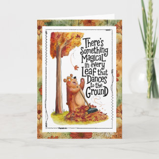 Something Magical in Every Falling Leaf Humor Card