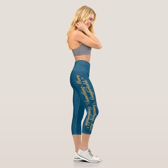 Something More Comfortable Teal BG Capri Leggings (Right)