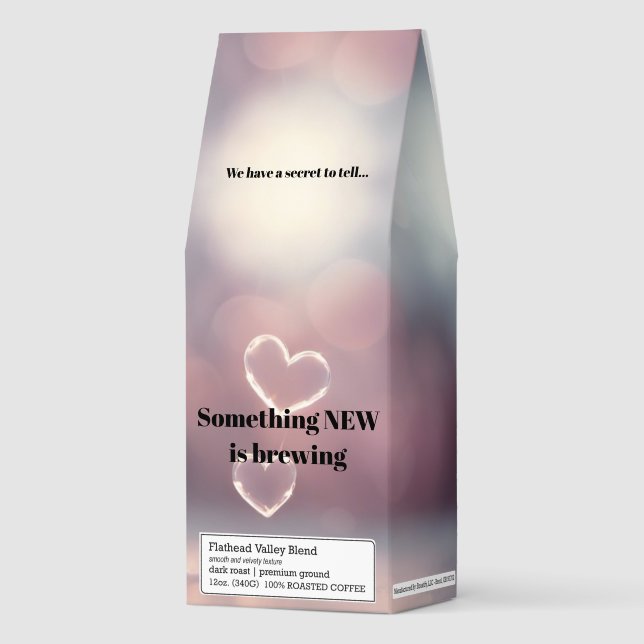 Something NEW is brewing baby announcement Roasted Coffee (Front)