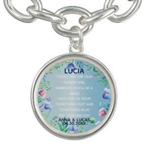 Something Old and Blue Bridesmaid colorful floral Bracelet