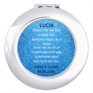 Something Old and Blue Bridesmaid Compact Mirror